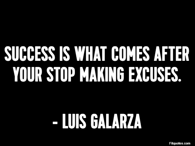 Success is what comes after your stop making excuses. - Luis Galarza